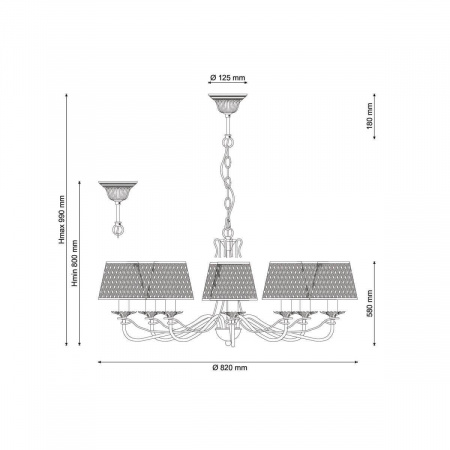 Подвесная люстра Lucia Tucci Bristol 890.8 Ivory