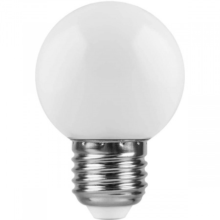 Лампа светодиодная Feron Е27 1W 6400K Шар Матовая LB-37 25115