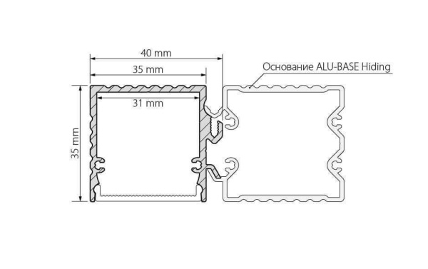 Профиль с экраном Arlight ALU-BASE-PW35S-2000 ANOD+FROST AG 021947 Алматы