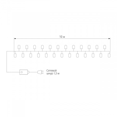 Гирлянда Eurosvet нить 10м IP20 400-002 белый