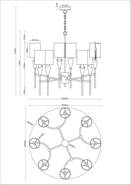 Подвесная люстра Moderli Luiza V10030-8P