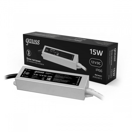 Блок питания Gauss 12V 15W IP66 2A 202023015 Алматы