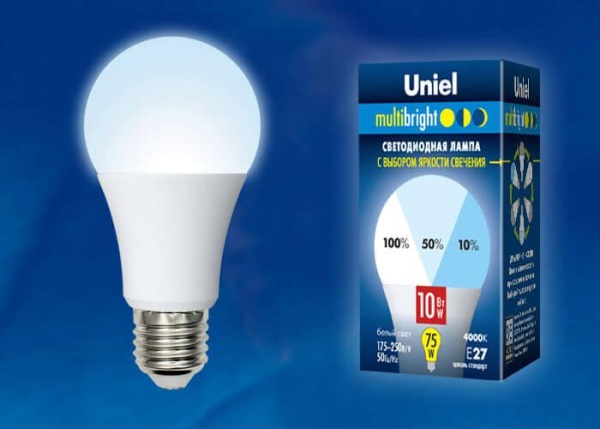 Лампа светодиодная Uniel E27 10W 4000K матовая LED-A60-10W/NW/E27/FR/MB PLM11WH UL-00002372