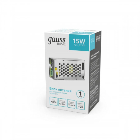 Блок питания Gauss 15W 12V IP20 BT500 Алматы