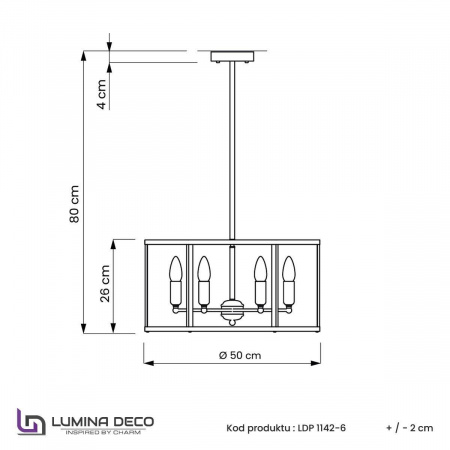 Подвесная люстра Lumina Deco Lorton LDP 1142-6 BK+MD