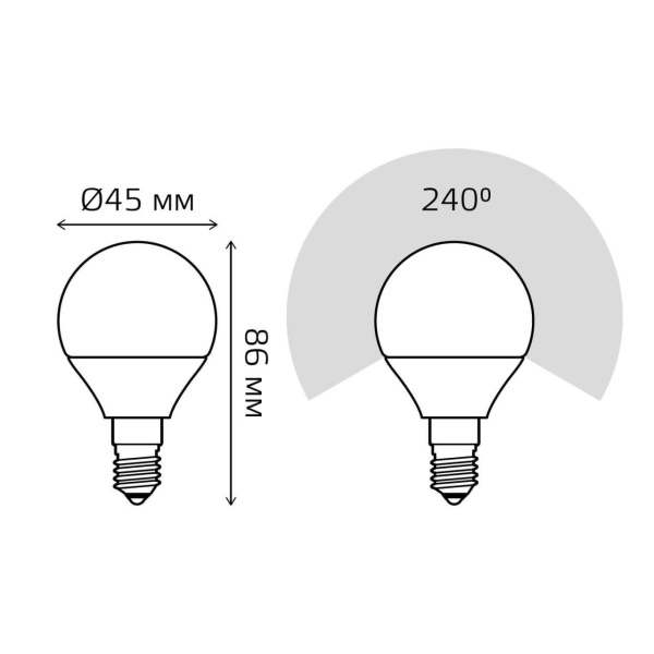 Лампа светодиодная Gauss E14 9.5W 3000K матовая 105101110