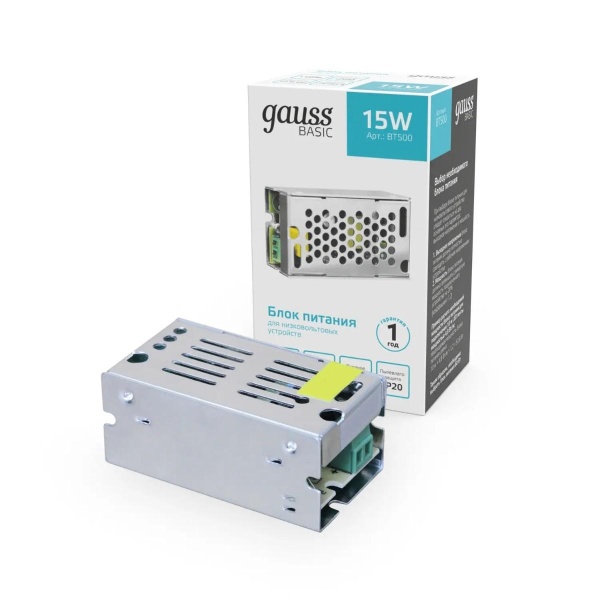 Блок питания Gauss 15W 12V IP20 BT500 Алматы