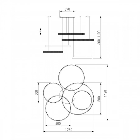 Подвесной светодиодный светильник Eurosvet Smart Posh 90275/5 хром