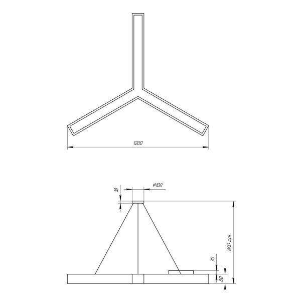 Подвесной светодиодный cветильник Geometria ЭРА Igrek SPO-144-B-40K-066 66Вт 4000К черный Б0050573