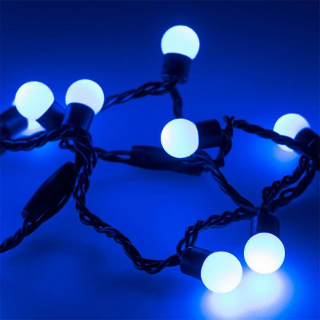 Уличная светодиодная гирлянда Ardecoled шарики 230V синий ARD-Ball-Classic-D17.5-10000-Black-100Led Blue 025582