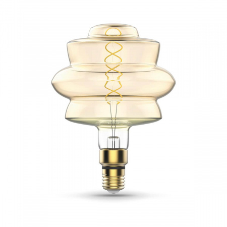 Лампа светодиодная филаментная диммируемая Gauss E27 8W 2400K золотая 161802008