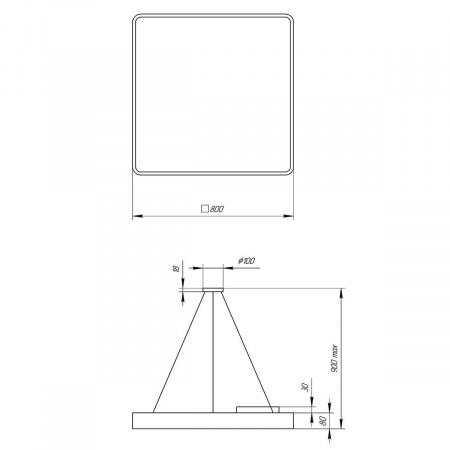 Подвесной светодиодный cветильник Geometria ЭРА Quadro SPO-164-B-40K-110 110Вт 4000К черный Б0050589