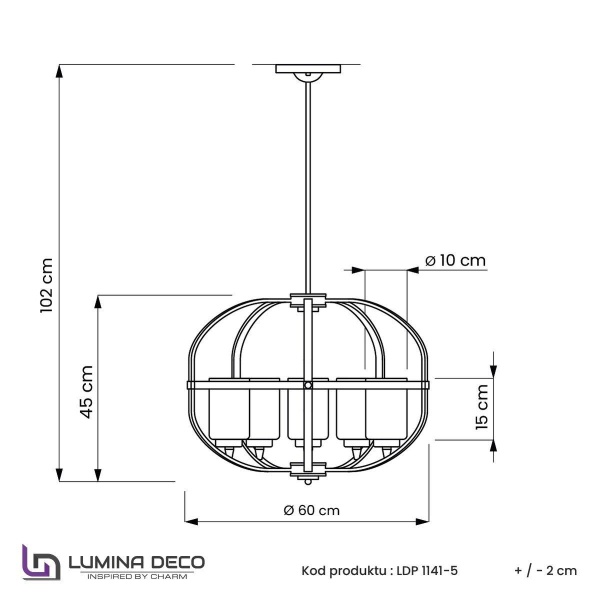 Подвесная люстра Lumina Deco Monterey LDP 1141-5 BK+MD