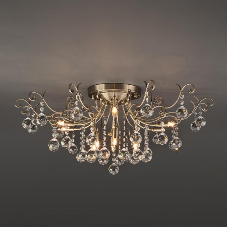 Потолочная люстра Eurosvet 10042/12 античная бронза/прозрачный хрусталь