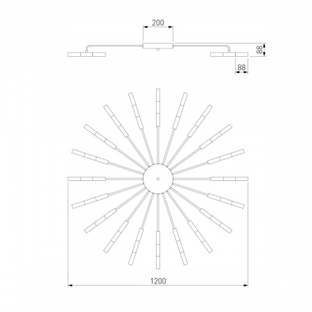 Потолочная люстра Bogates Bastone 349 Smart