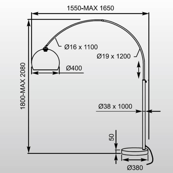 Торшер Zumaline Vision TS-010121W